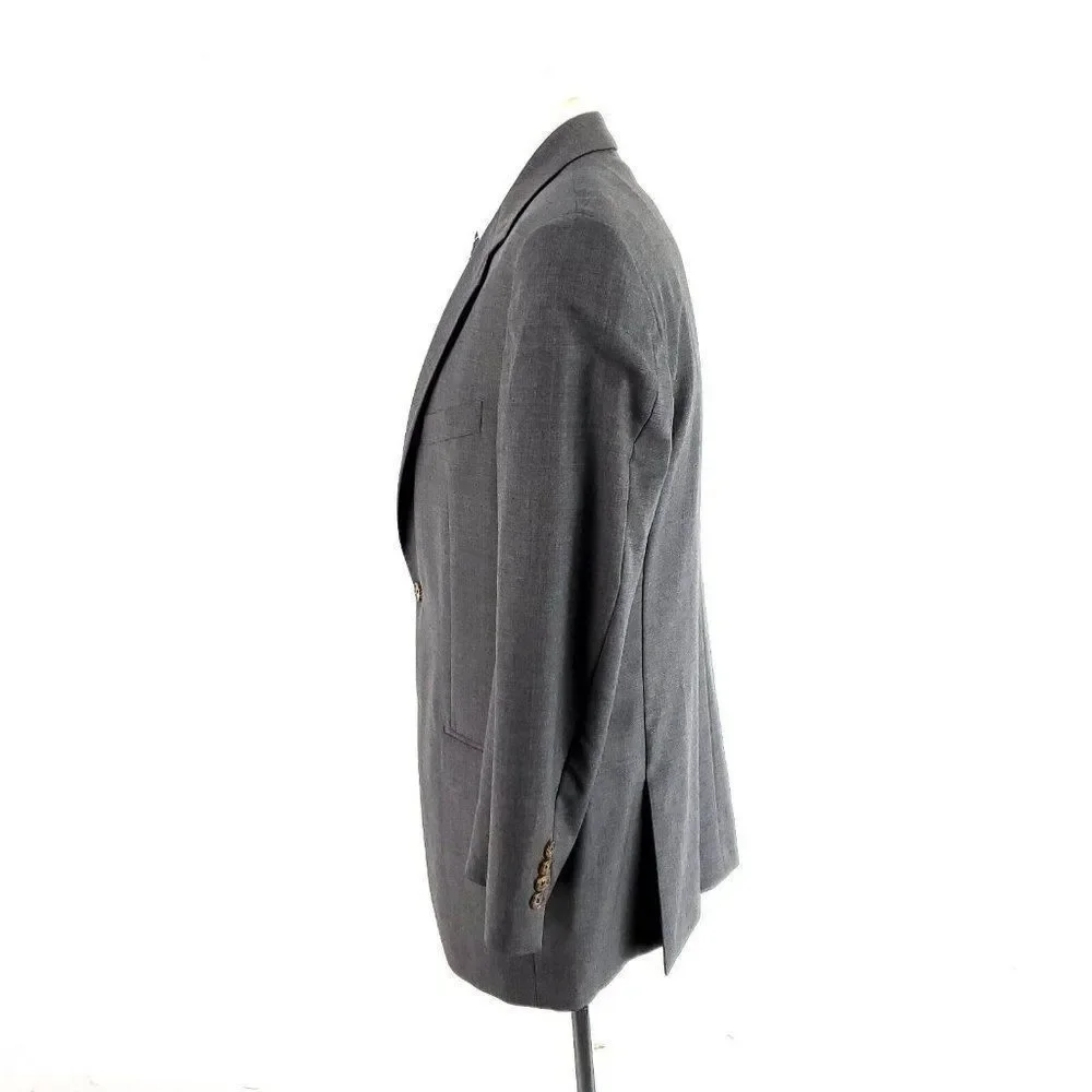 Joseph Abboud Super 110s Wool Silk 2‎ Button Suit Jacket 38R Gray Windowpane
